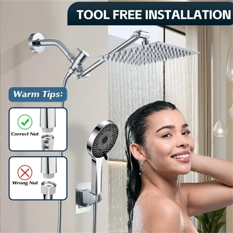 Hoomic Rain Dual Shower Head 1.75 GPM GPM Wayfair Canada